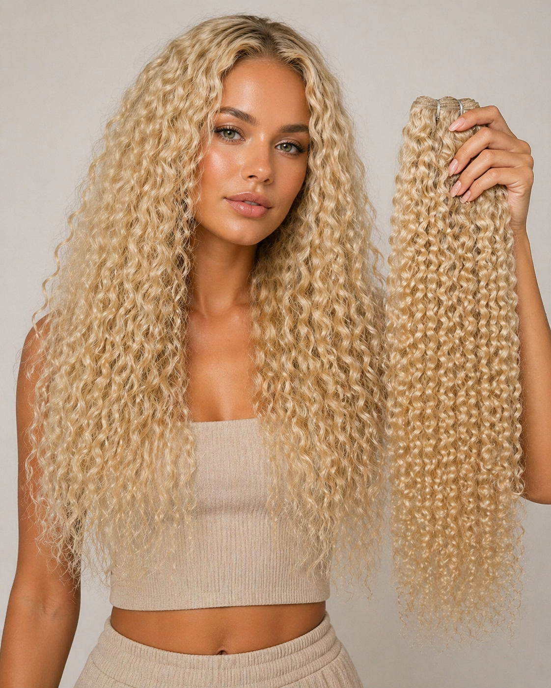 18” RAW Blonde Kinky Curly (100g)