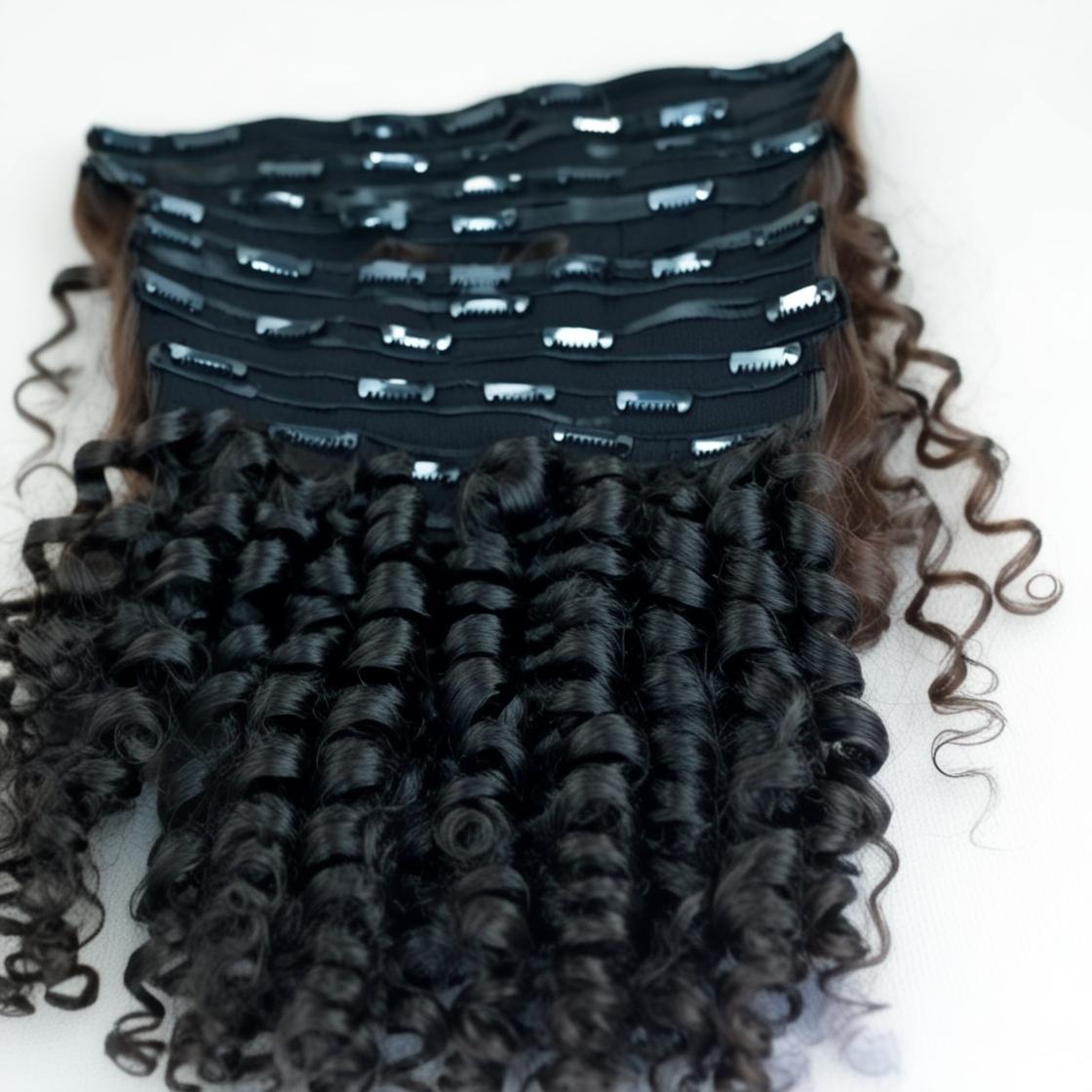 Kinky Curly Virgin Indian Clip ins