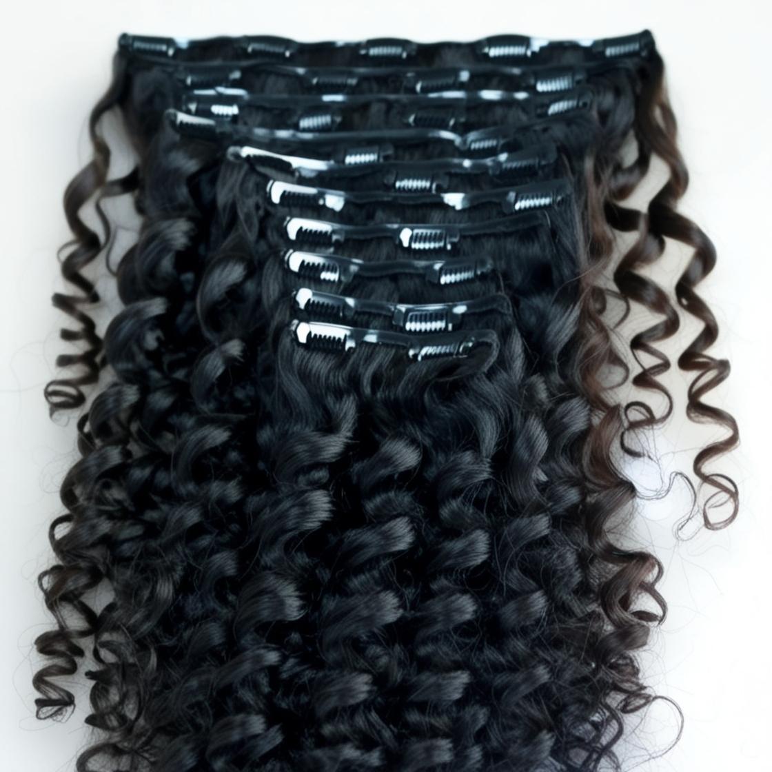 Kinky Curly Virgin Indian Clip ins