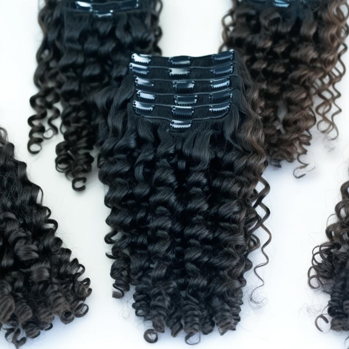 Kinky Curly Virgin Indian Clip ins